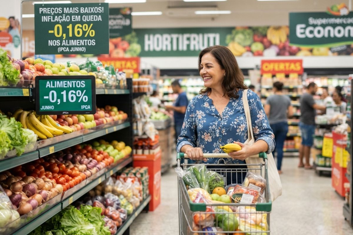 Alívio no Supermercado: Queda nos Alimentos Derruba Inflação de Junho para 0,16%